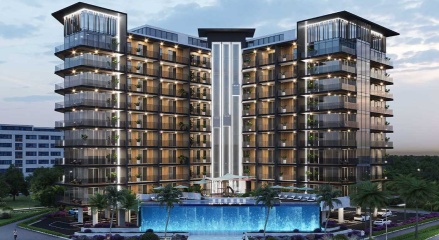 Attracting buyers with a waterfall facade on the new building in Dubai