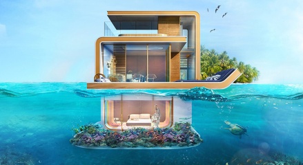 At the end of the year, the first of the floating villas at The Heart of Europe in Dubai will be ready for occupancy.